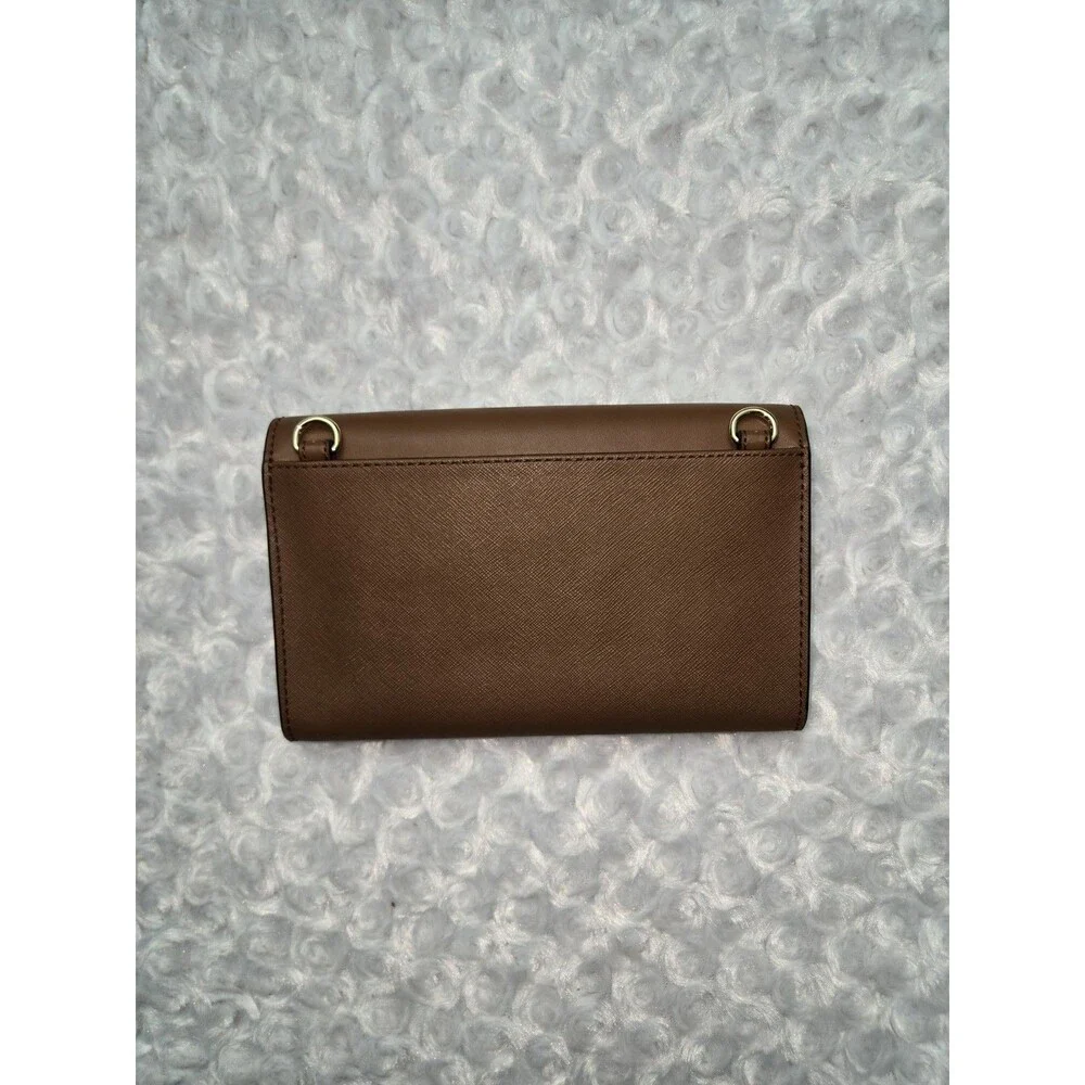 Michael Kors Brown Shoulder Bag Adjustable Strap Detachable Wallet Set Women